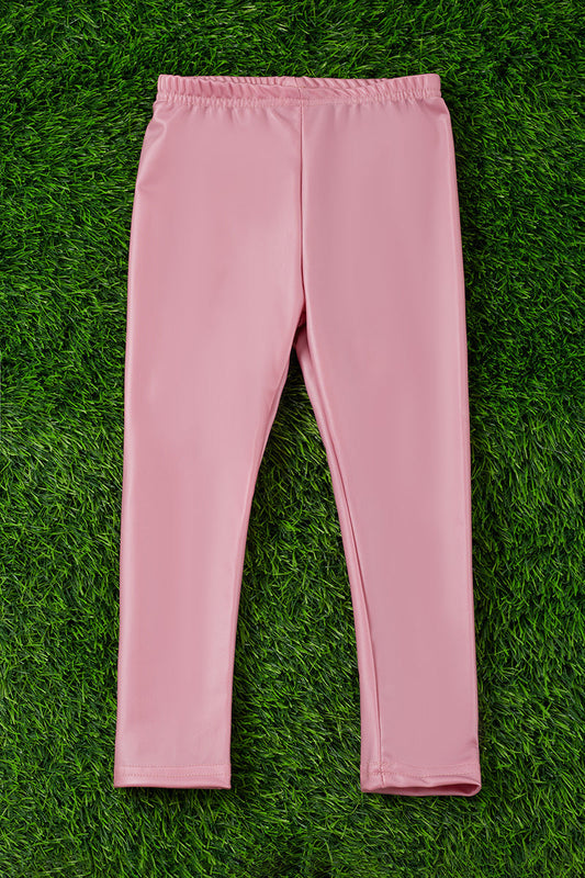 PINK FAUX LEATHER LEGGINGS