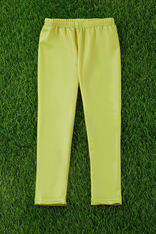 Green satin silk stretchy leggings