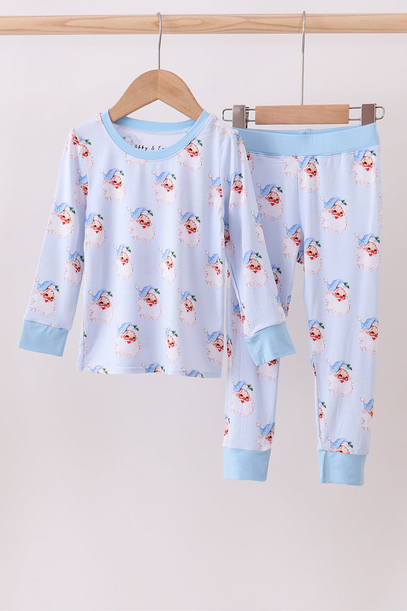 Abby & Evie
Blue santa bamboo pajama set