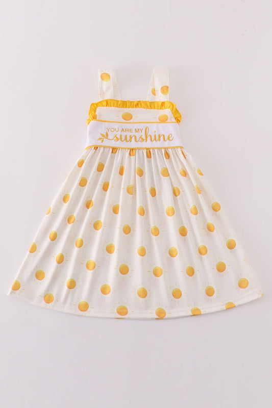 Abby & Evie
Yellow you are my sunshine embroidery dress