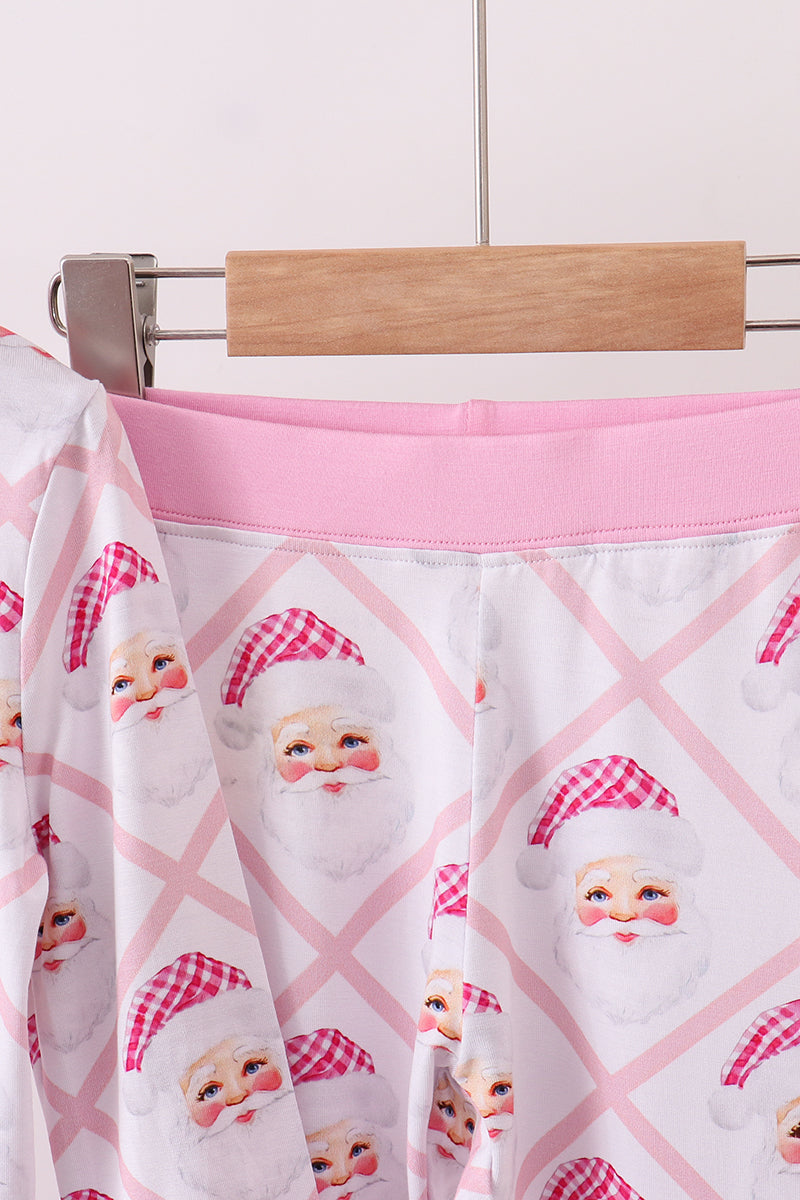Abby & Evie
Pink santa claus bamboo pajamas set