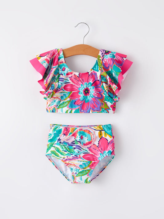 Colorful Pattern" Girls' Boutique Swimsuit