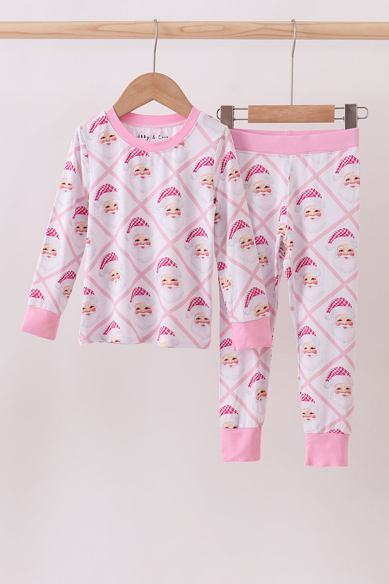 Abby & Evie
Pink santa claus bamboo pajamas set
