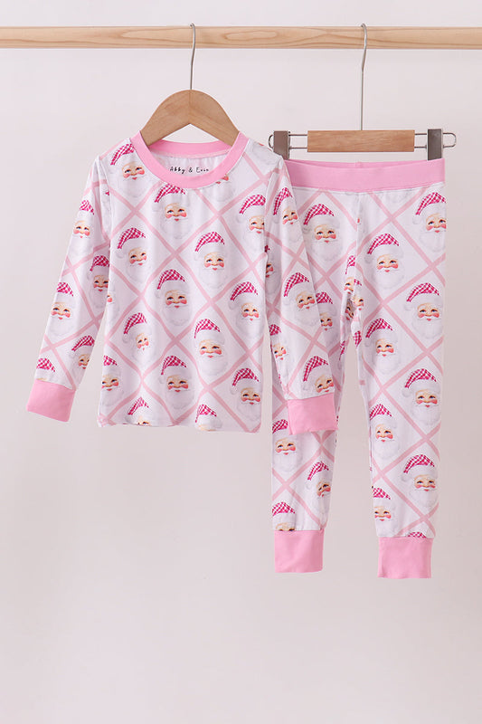 Abby & Evie
Pink santa claus bamboo pajamas set