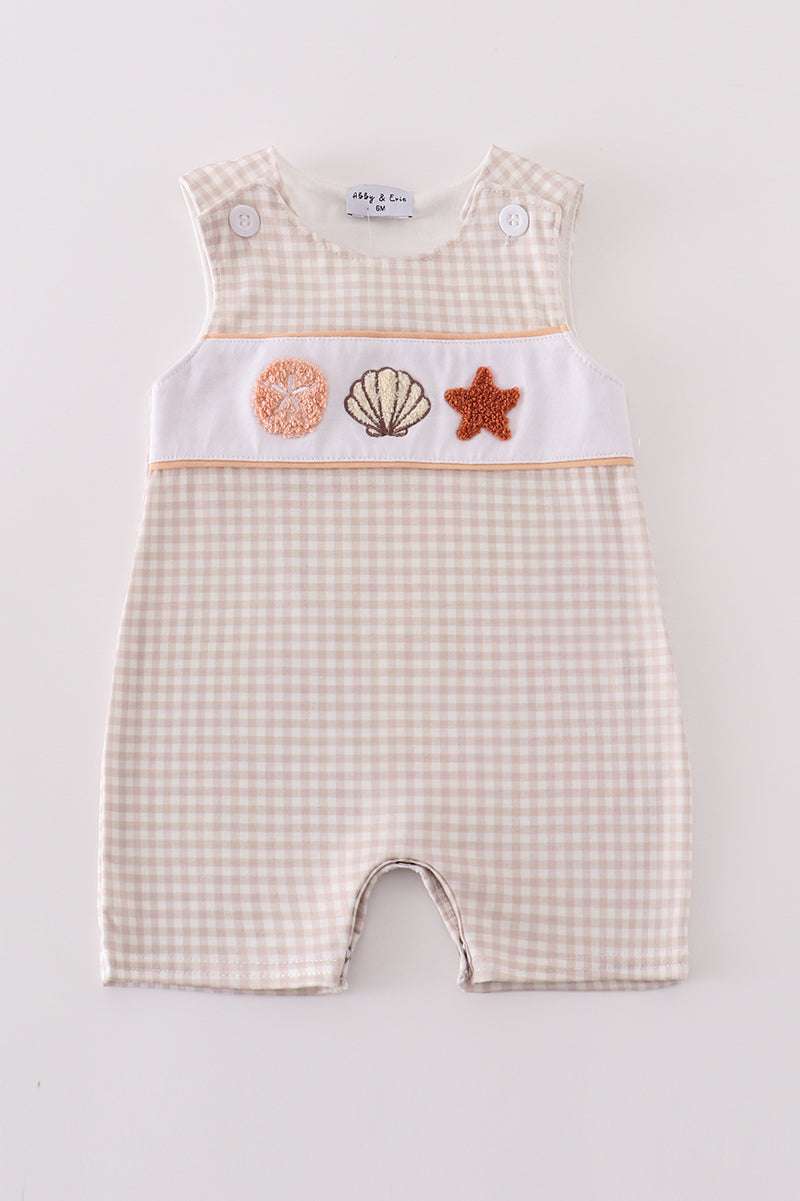 Abby & Evie
Khaki shells starfish french knot boy jonjon
