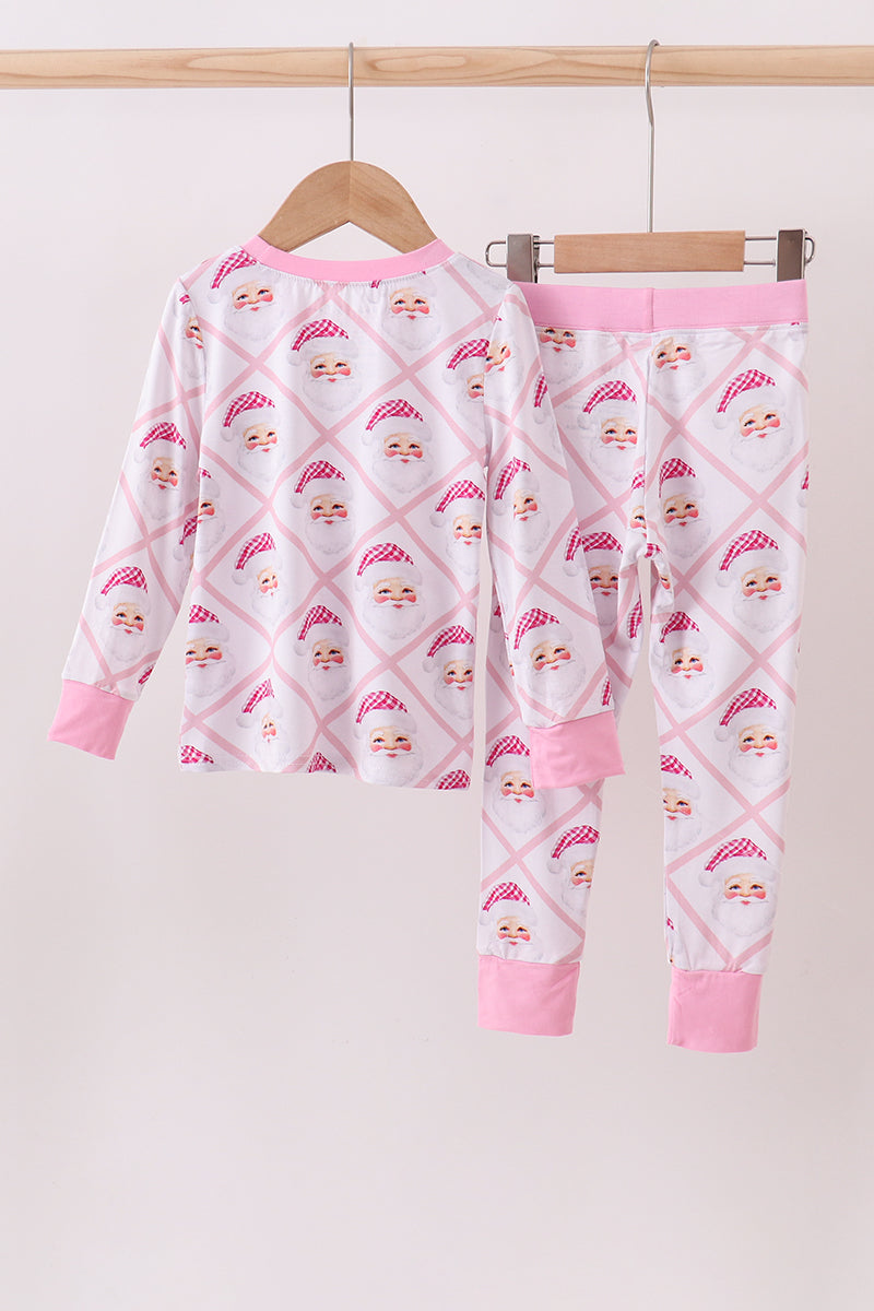 Abby & Evie
Pink santa claus bamboo pajamas set