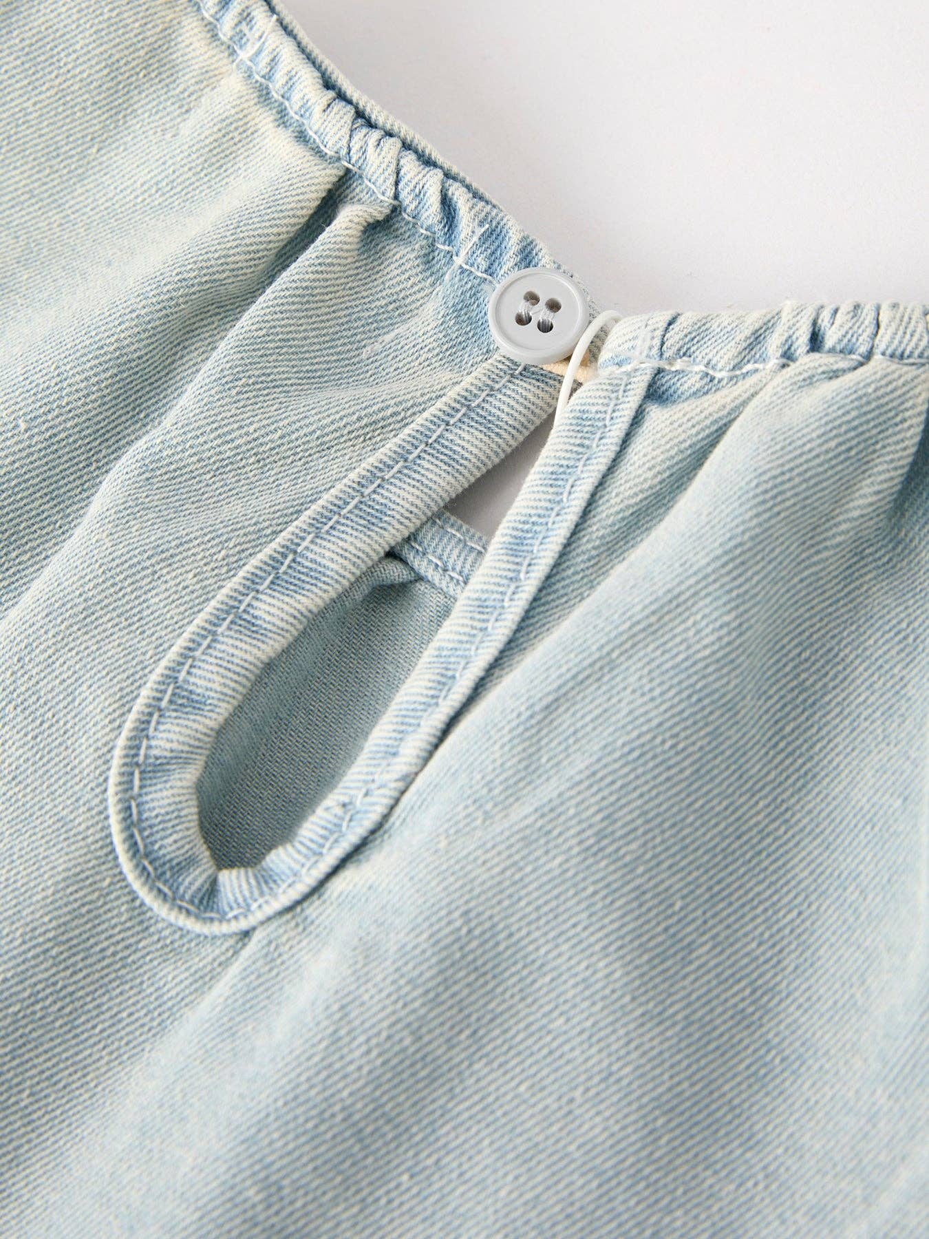 Summer Light Color Denim Lace Sleeveless Top