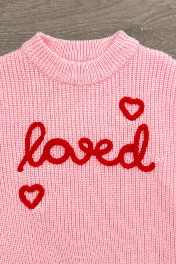 "Loved" Knit Sweater Bell Bottom Set