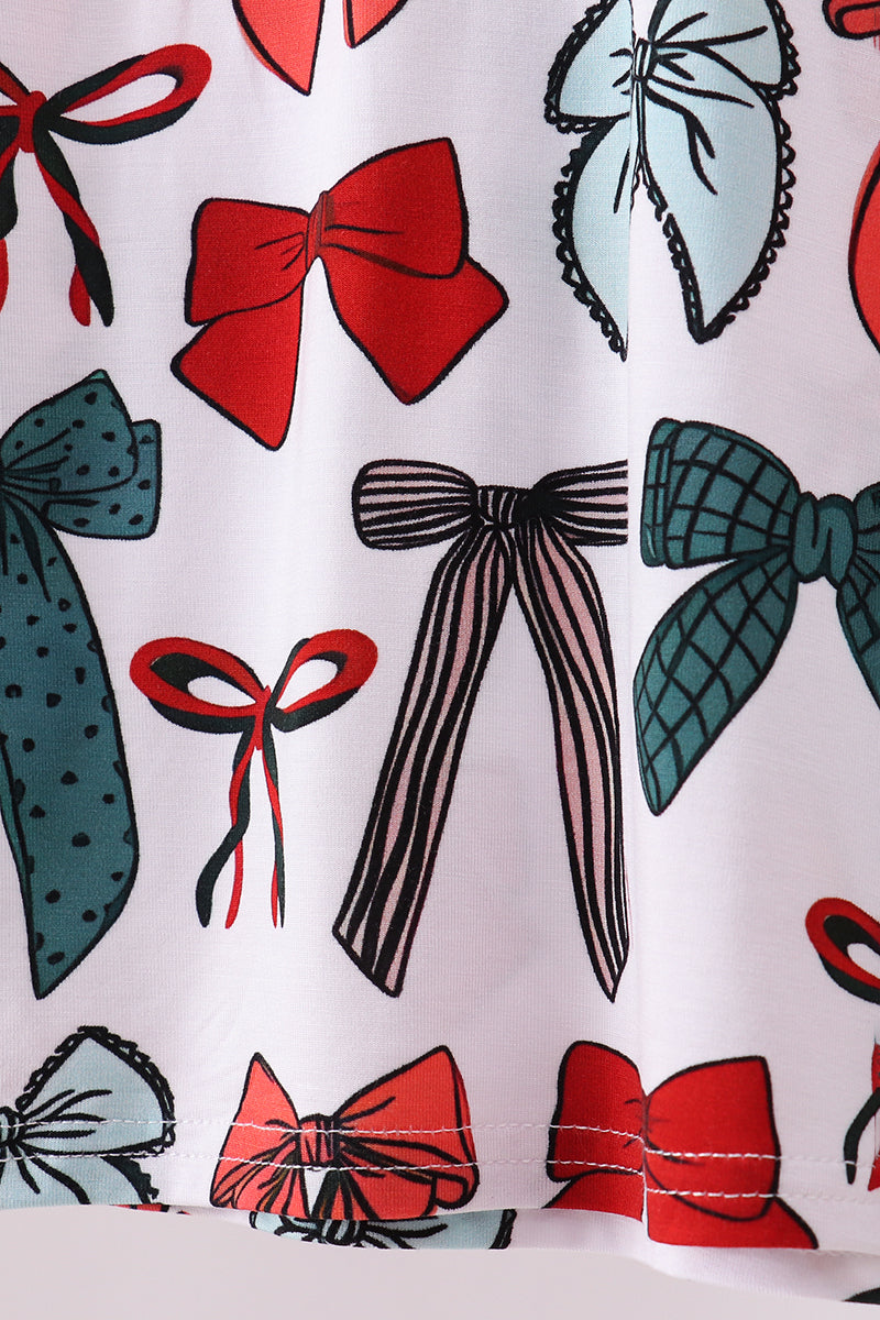 Abby & Evie
Red bow bamboo girl pajamas pants set