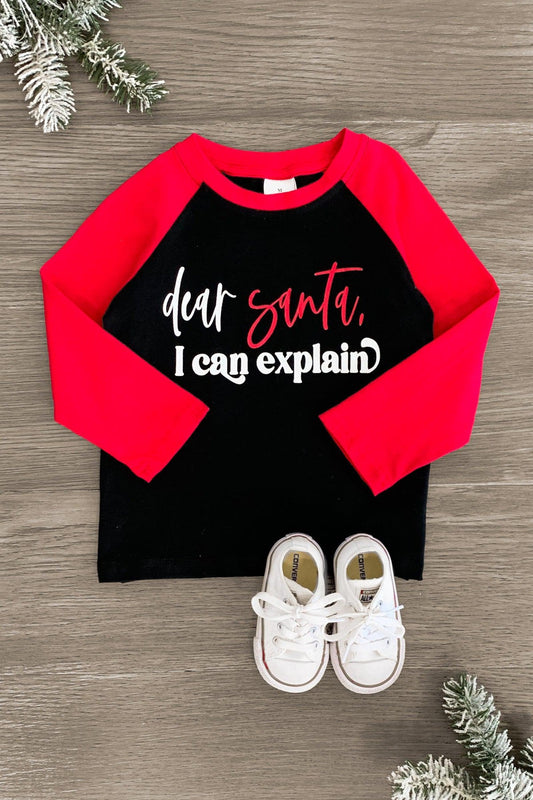 "Dear Santa, I Can Explain" Boy Long Sleeve Tee