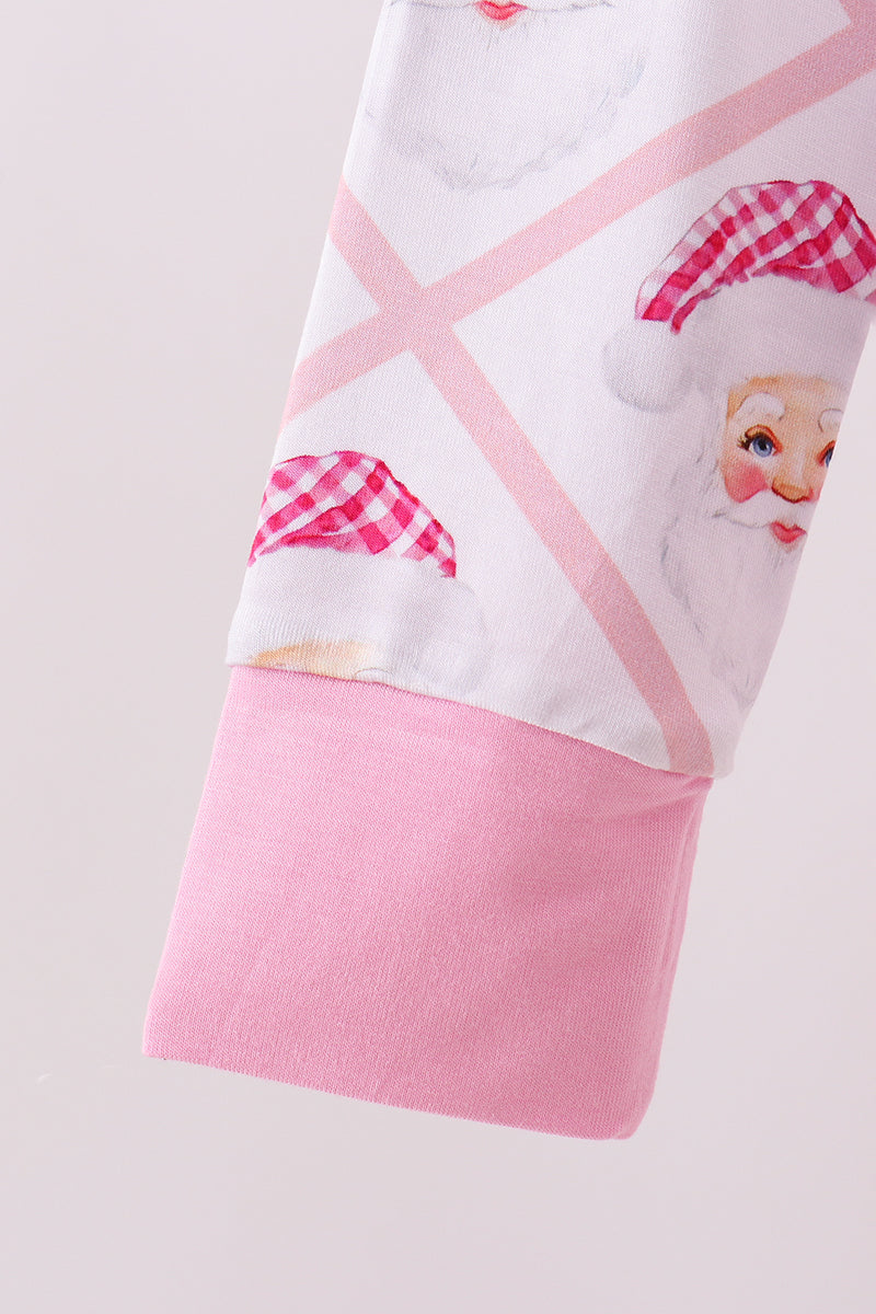 Abby & Evie
Pink santa claus bamboo pajamas set