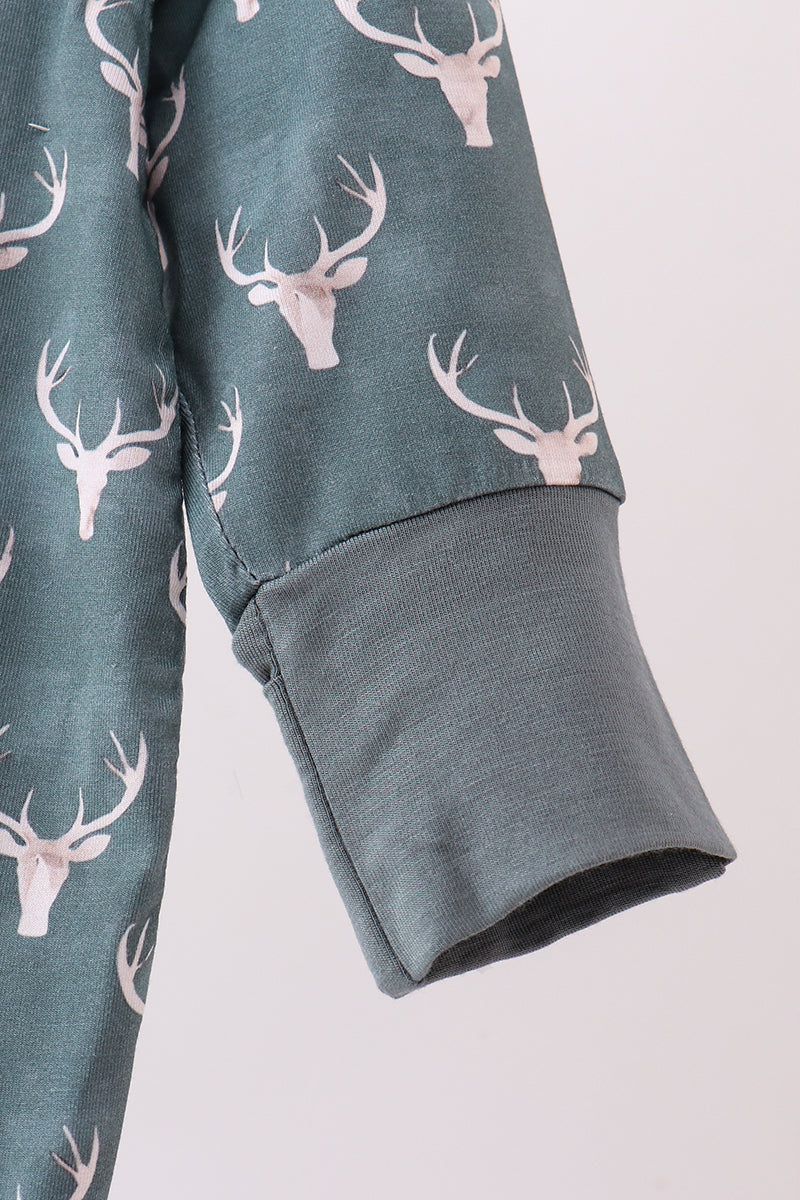 Abby & Evie Premium
Premium forest reindeer print bamboo romper
