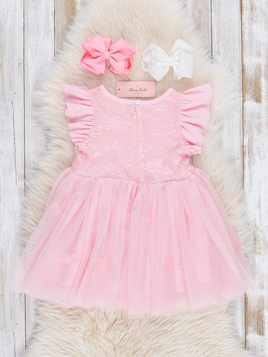 Pink Starry Flutter Tulle Dress