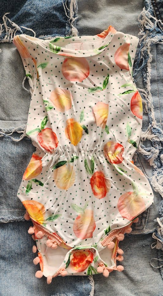You're a Peach Pom Pom Romper