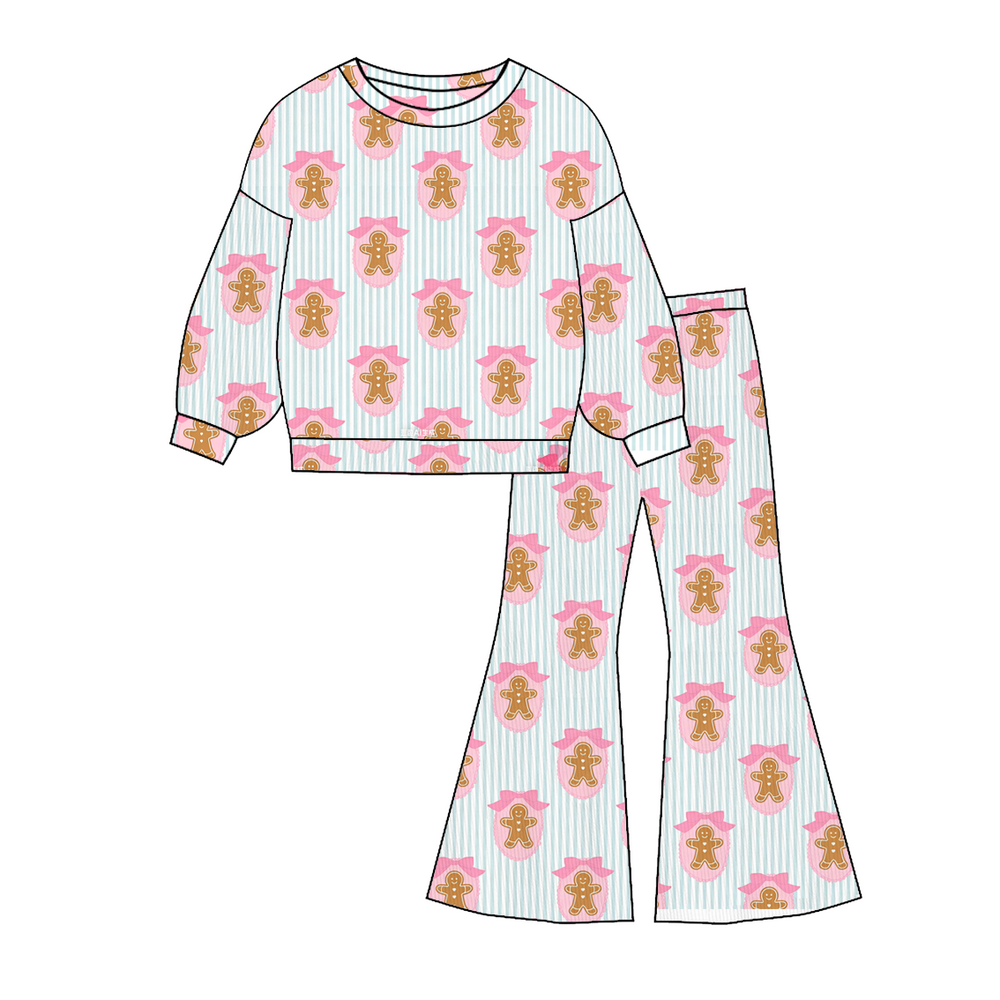 Gingerbread Bow Flare Pant Set