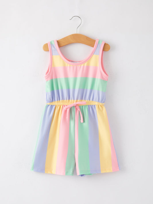 Striped Milk Silk Romper