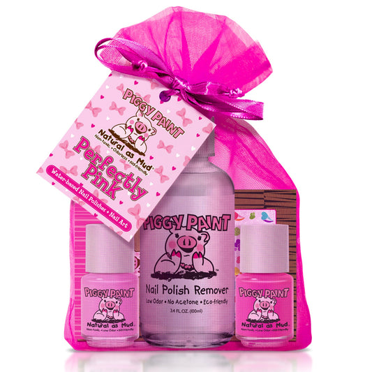 Piggy Paint Perfectly Pink Gift Set - Kids Non-toxic Nail Polish