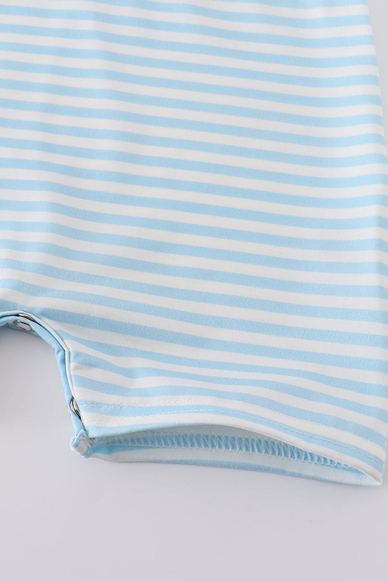 Abby & Evie
Blue stripe tractor embroidery boy jonjon