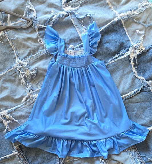 Blue Girls Suspender Dress