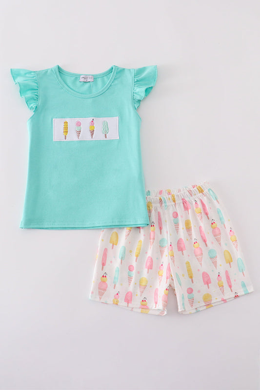 Abby & Evie
Mint ice cream embroidery set