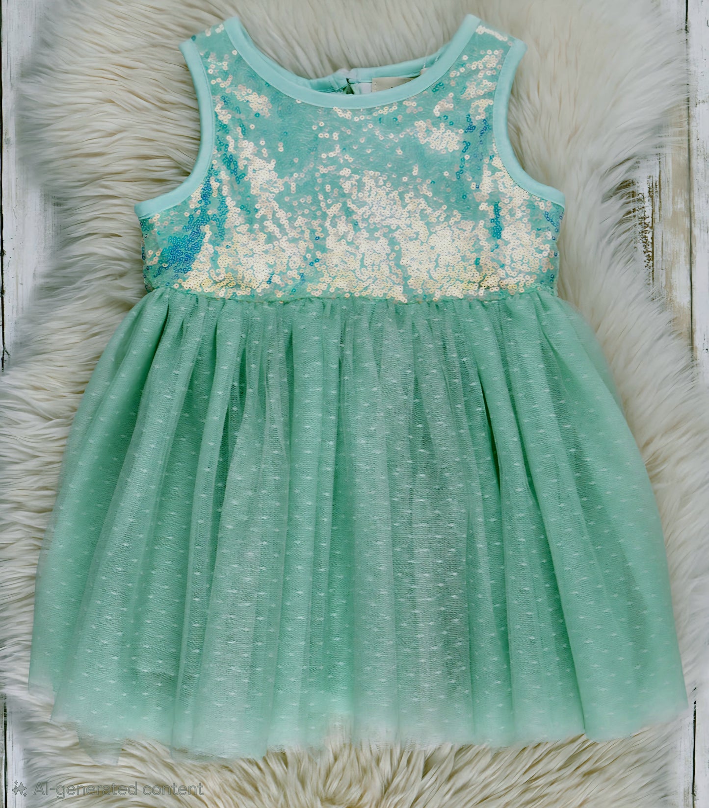 Mint Sleeveless Sparkle Party Dress