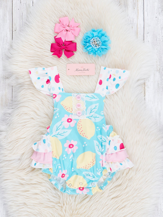 Teal Lemon Drops Ruffle Bubble